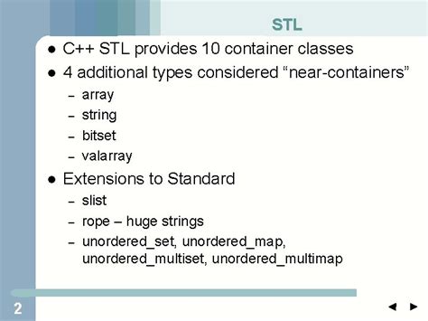 stl containers|c++ container class.